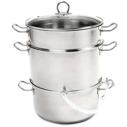 Norpro 619 Steamer and Juicer, 11 L Steamer Insert, 3.8 L Juice Container, 6.75 L Water Pot, Stainless Steel
