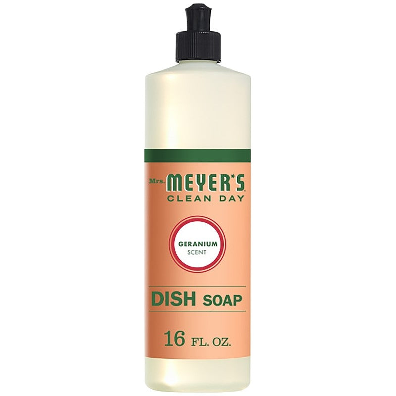 Mrs. Meyer's 13103 Dish Soap, 16 oz, Liquid, Floral, Colorless