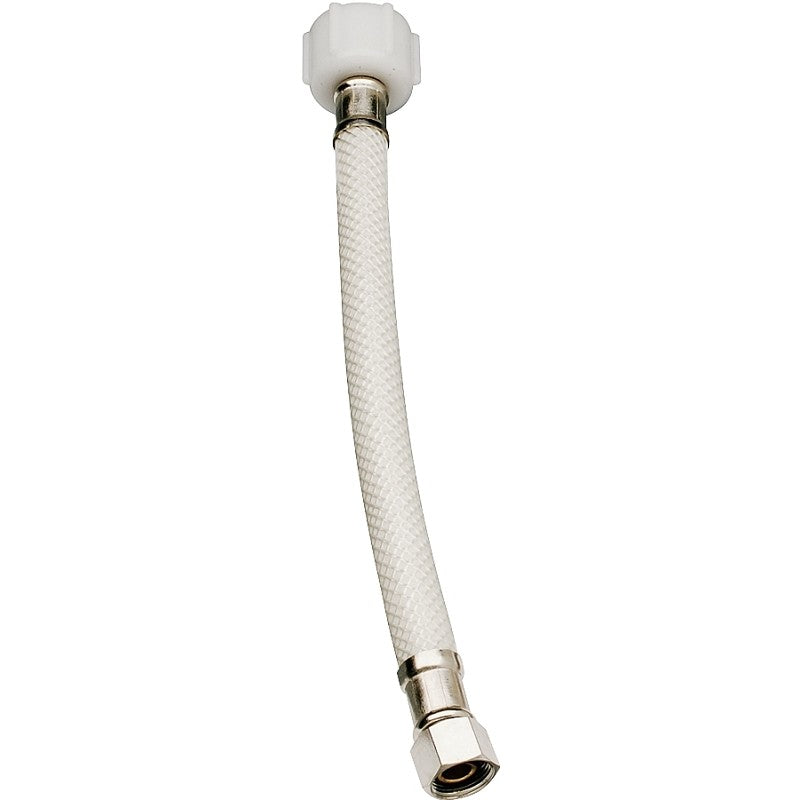 Plumb Pak EZ Series PP23872 Toilet Supply Tube, 20 in L, 3/8 in Inlet, Compression Inlet, 7/8 in Outlet, Ballcock Outlet
