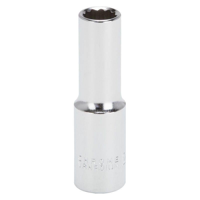 Vulcan MT6528973 Drive Socket, 12 mm Socket, 1/2 in Drive, 12-Point, Chrome Vanadium Steel, Chrome