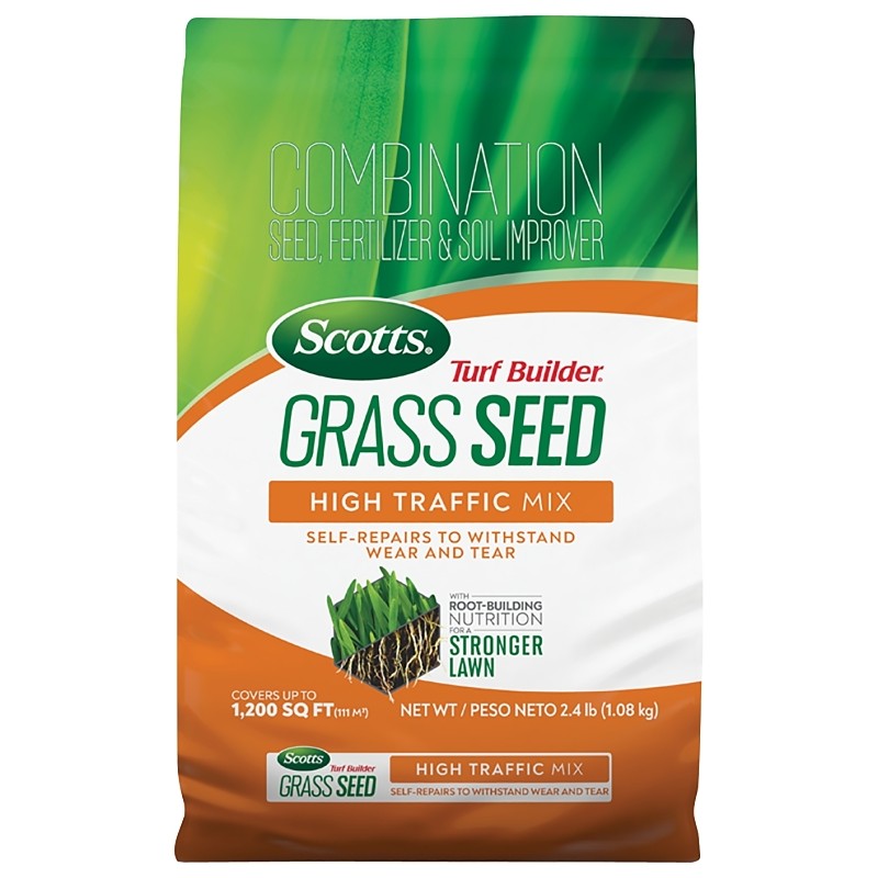 Scotts Turf Builder Series 18044 Grass Seed High-Traffic Mix, 2.4 lb Bag