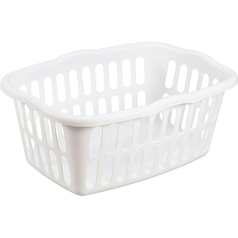 Sterilite 12458012 Series Laundry Basket, 1.5 bu Capacity, Plastic, White, 1-Compartment