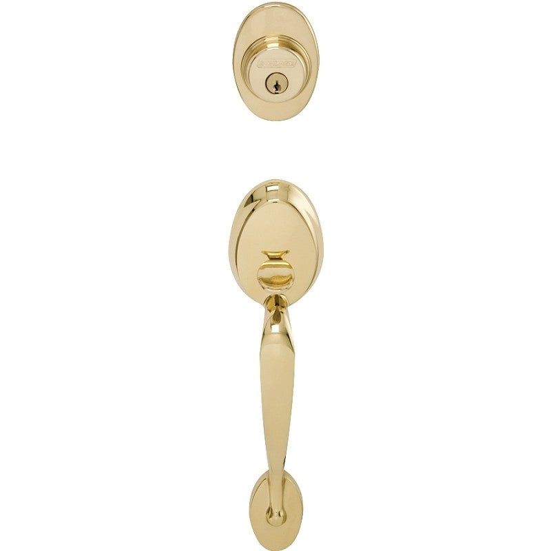 Schlage Plymouth Series F58PLY605 Combination Lockset, Mechanical Lock, Grip Only Handle, Bright Brass, 1 Grade