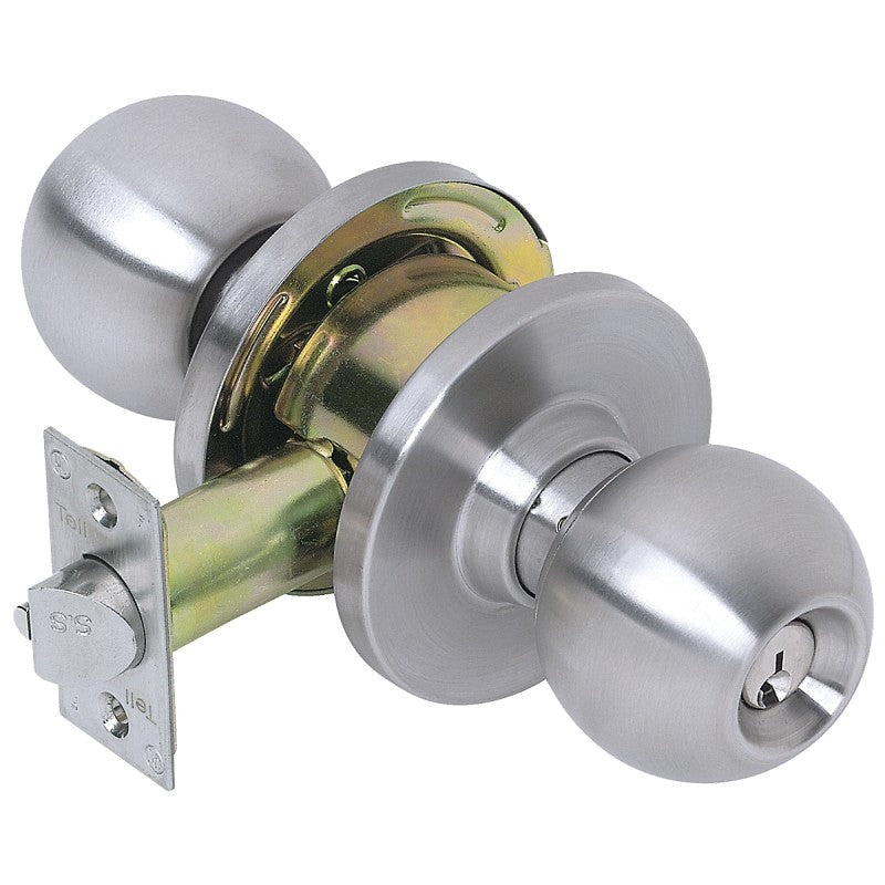 Tell Manufacturing Empire Series CL100008 Entry Ball Knob, Steel, Satin Chrome