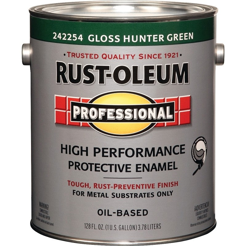 Professional 242254 Enamel Paint, Oil, Gloss, Hunter Green, 1 gal, Can, 255 to 435 sq-ft/gal Coverage Area (Pack of 2)