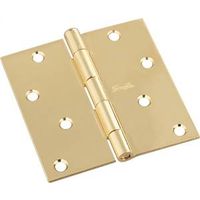 Door Hinge 4 Inch Square Corner Polished Brass