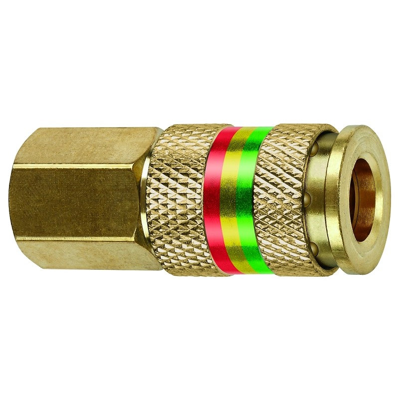 Tru-Flate 13-515 Coupler, U-Style, 1/4 in, FNPT, Brass