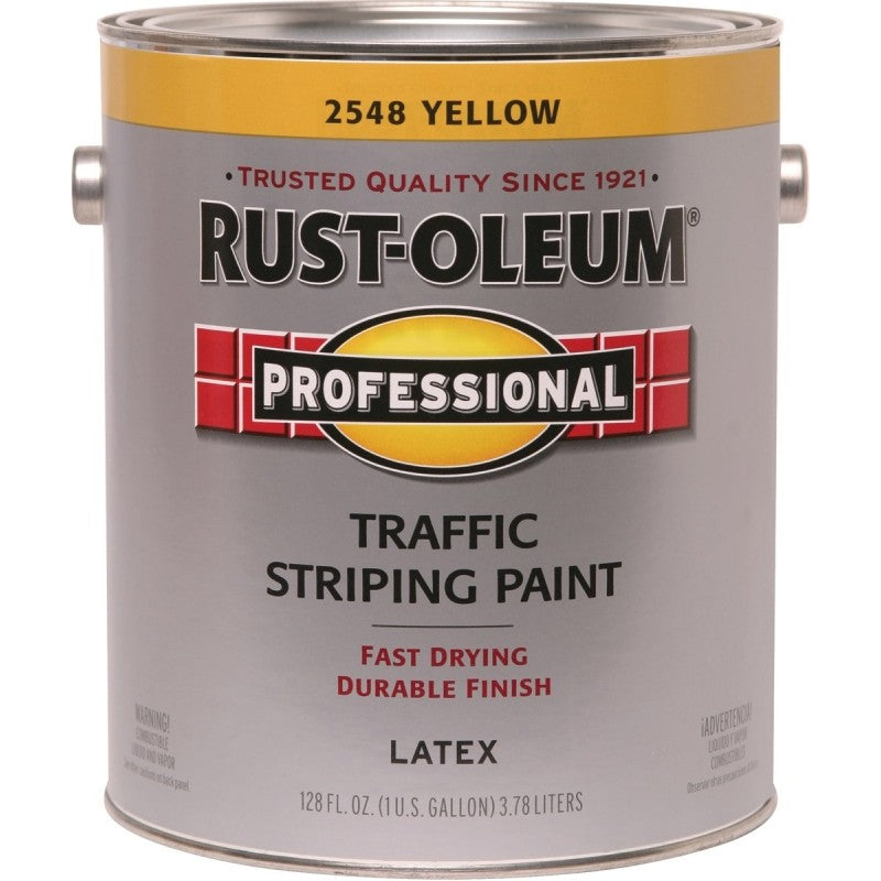Rust-Oleum 2548402 Traffic Striping Paint, Flat, Traffic Yellow, 1 gal Pail (Pack of 2)