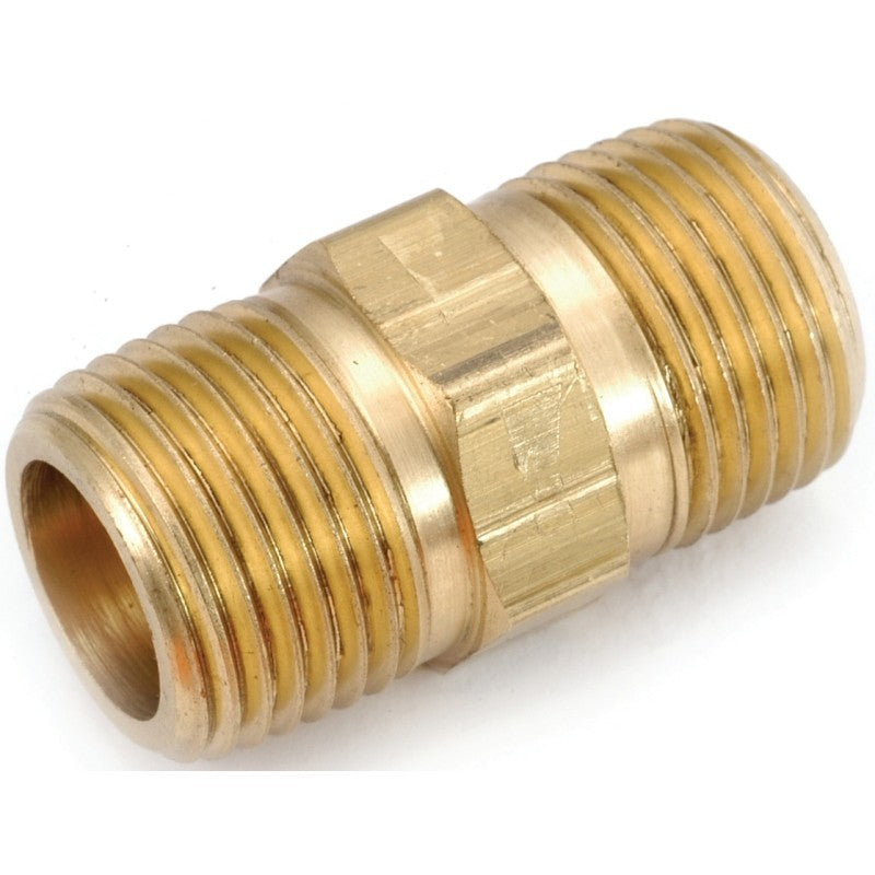 Anderson Metals 756122-06 Pipe Nipple, 3/8 in, MPT, Brass, 1.1 in L
