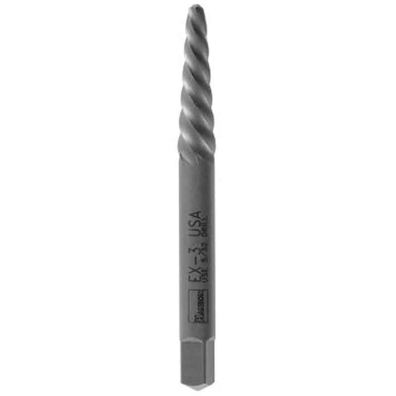 Irwin POWER-GRIP 53401 Screw Extractor, EX-1 Extractor, 3/32 to 5/32 in, 2.5 to 4 mm, #3 to #6 Bolt/Screw, Spiral Flute