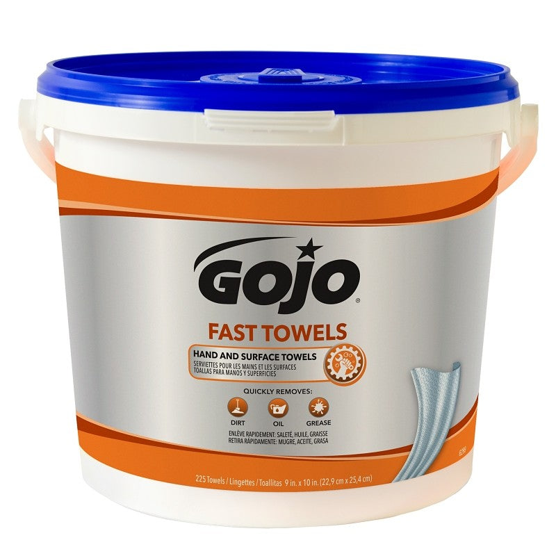 Gojo 6299-02 Fast Towel, 10 in L, 9 in W, Clear/Light Yellow (Pack of 2)