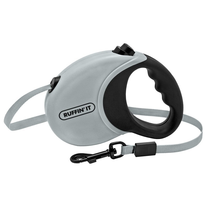 Ruffin'It 98607 Retractable Leash, 10 ft L, Blue/Gray/Pink, S
