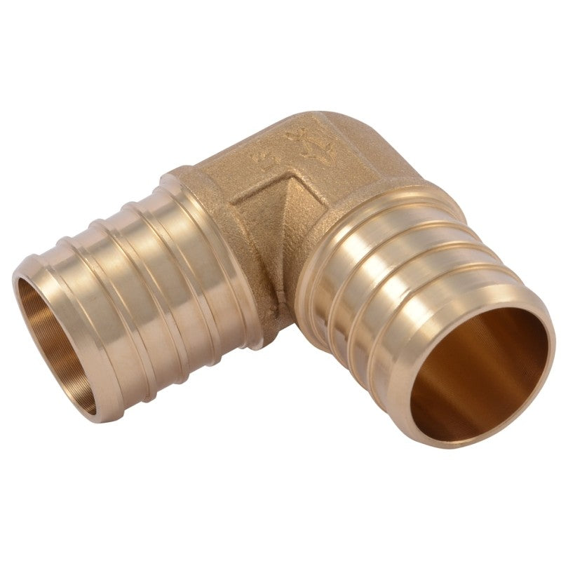 SharkBite UC260LF Pipe Elbow, 1 in, Barb, 90 deg Angle, Brass, 80 to 160 psi Pressure