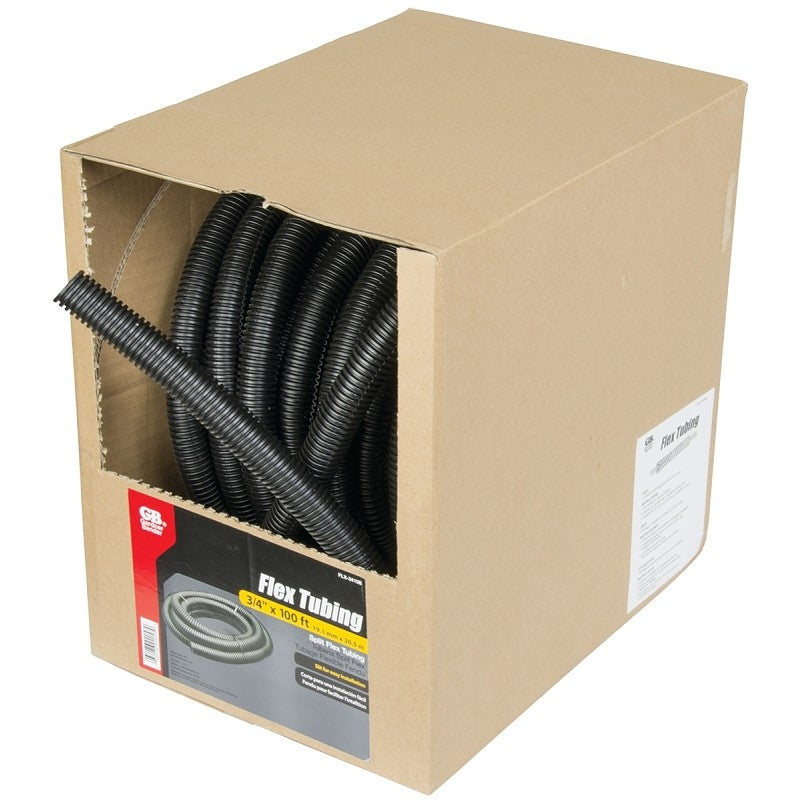 Gardner Bender FLX-3410B Split Tubing, 3/4 in Dia, 100 ft L, Polypropylene, Black