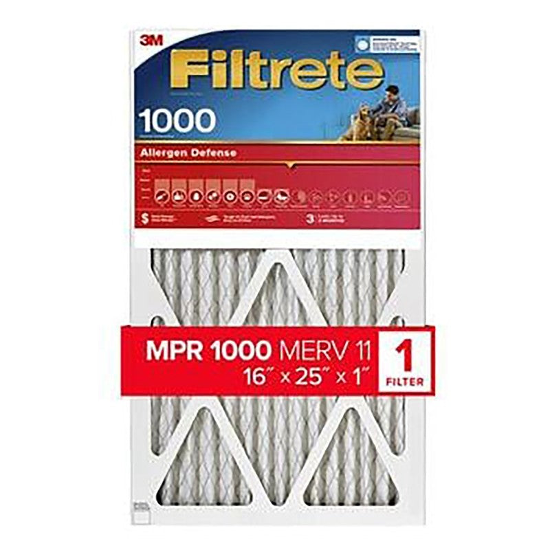 Filtrete 9801-4 Air Filter, 16 in L, 25 in W, 11 MERV, 1000 MPR (Pack of 4)