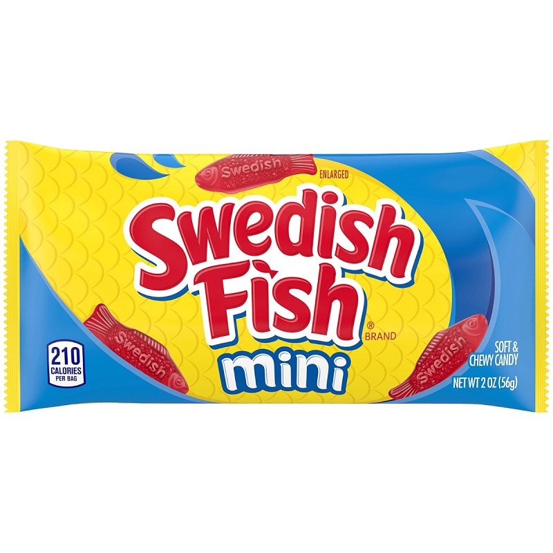 Swedish Fish 110373 Swedish Fish Chewy Candy, Red Berry, 2 oz (Pack of 24)