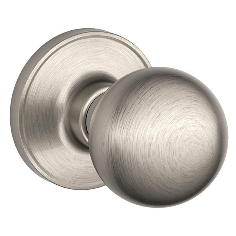 Schlage Corona Series J10 CNA 619 Passage Knob, Metal, Satin Nickel, 2-3/8, 2-3/4 in Backset, 1-5/8 x 2-3/4 in Strike
