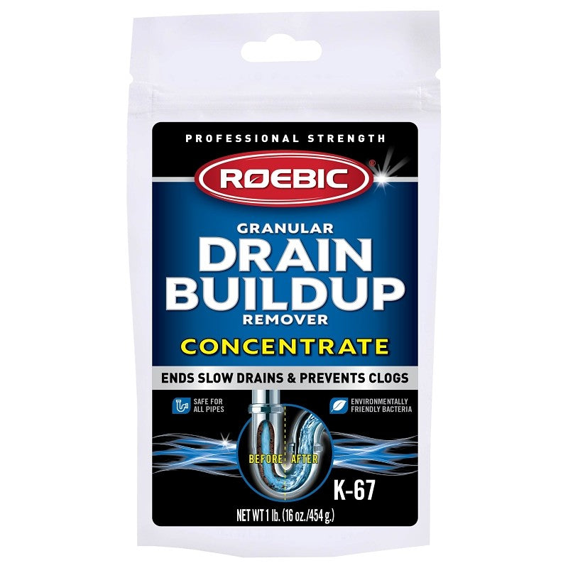 Roebic K-67GDB Drain Buildup Remover, 16 oz, Granular, White