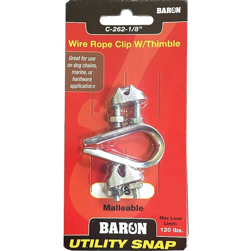 BARON C-263-1/8 Wire Rope, 6 in L, 1/8 in
