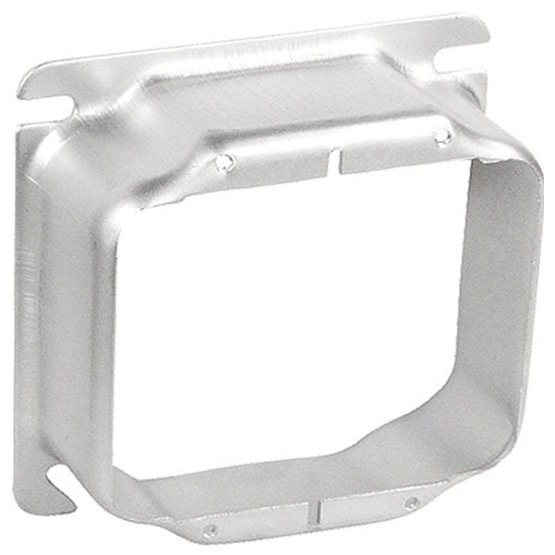 Southwire 52C21-UPC Device Ring, 1-1/4 in L, 4 in W, Square, 2-Gang, Steel, Silver, Galvanized