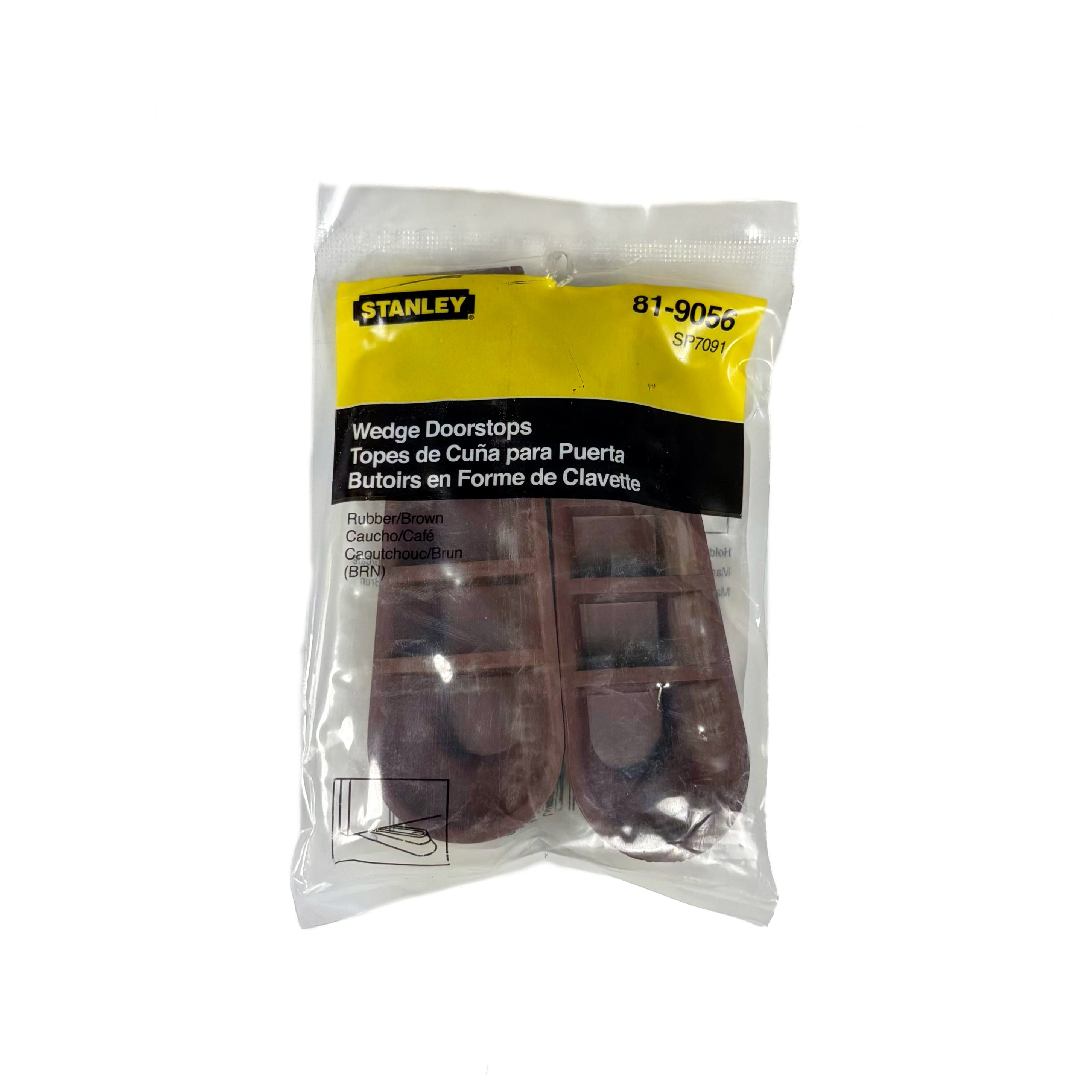Traditional Wedge Door Stops 1-1/4 By 4 Inch Brown 2 Pack
