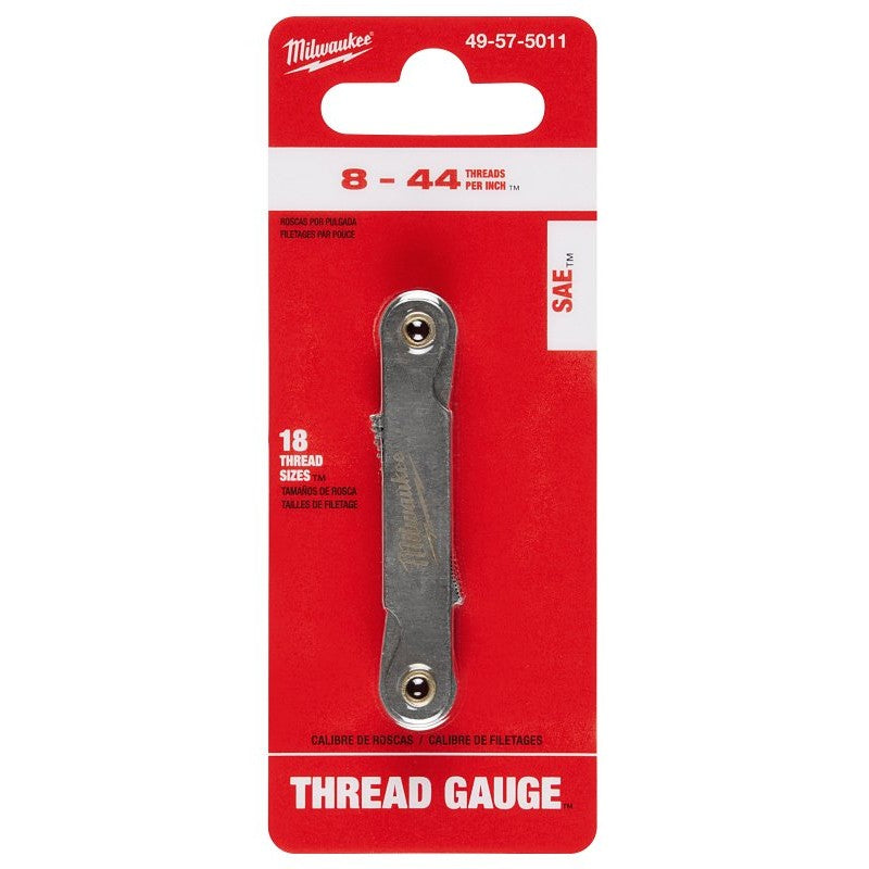 Milwaukee 49-57-5011 SAE Thread Gauge, 18-Leaf, 8 to 44 TPI/Pitch, HSS