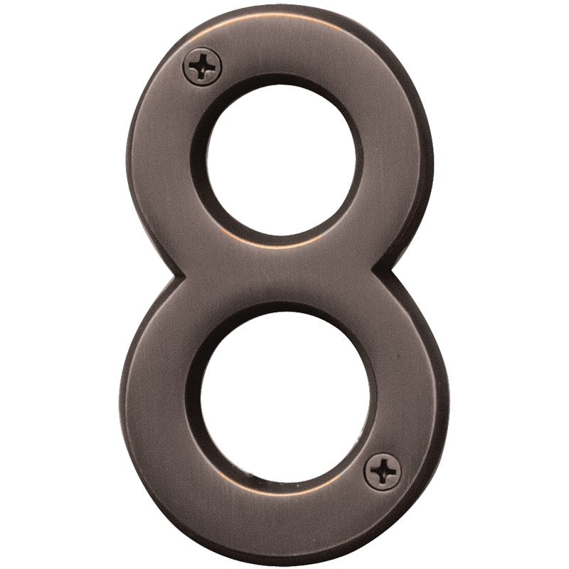 Hy-Ko Prestige Series BR-42OWB/8 House Number, Character: 8, 4 in H Character, Bronze Character, Brass (Pack of 3)