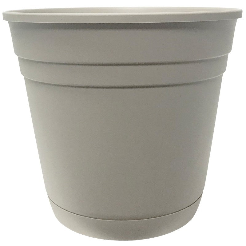 Southern Patio RN1608TA Planter, 14-1/2 in H, 17-1/2 in W, 17-1/2 in D, Round, Plastic, Oxford Tan