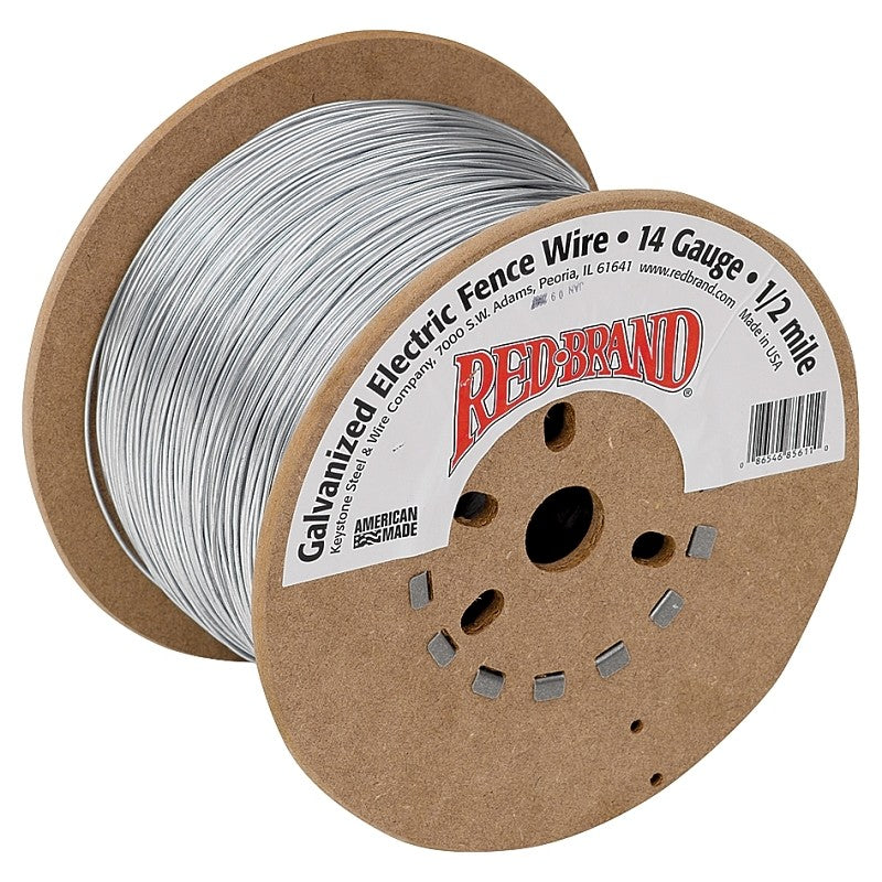 Red Brand 85611 Electric Fence Wire, 14 ga Wire, Steel Conductor, 1/2 mile L