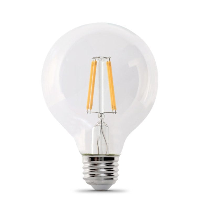 Feit Electric G2560/927CA/FIL/3 LED Bulb, Globe, G25 Lamp, 60 W Equivalent, E26 Lamp Base, Dimmable, Soft White Light