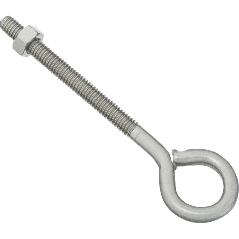 National Hardware N221-630 Eye Bolt, 5/16-18 Thread, 3 in L Thread, 3/4 in ID Dia Eye, 3.72 in L Shank, Stainless Steel