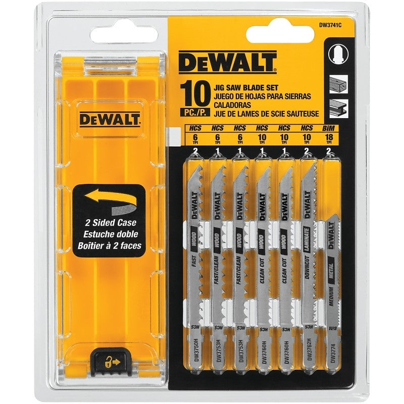 DEWALT DW3741C Jig Saw Blade Kit, 10-Piece, HCS