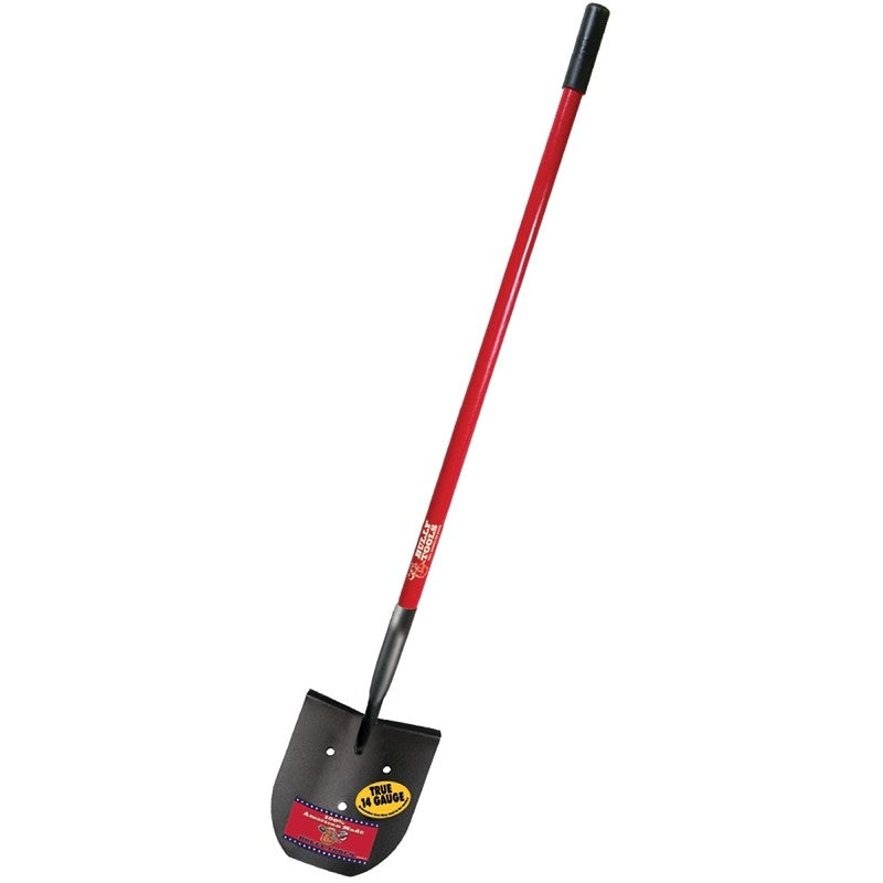 BULLY Tools 92704 Rice Shovel, 9-1/4 in W Blade, 14 ga Gauge, Steel Blade, Fiberglass Handle, Long Handle
