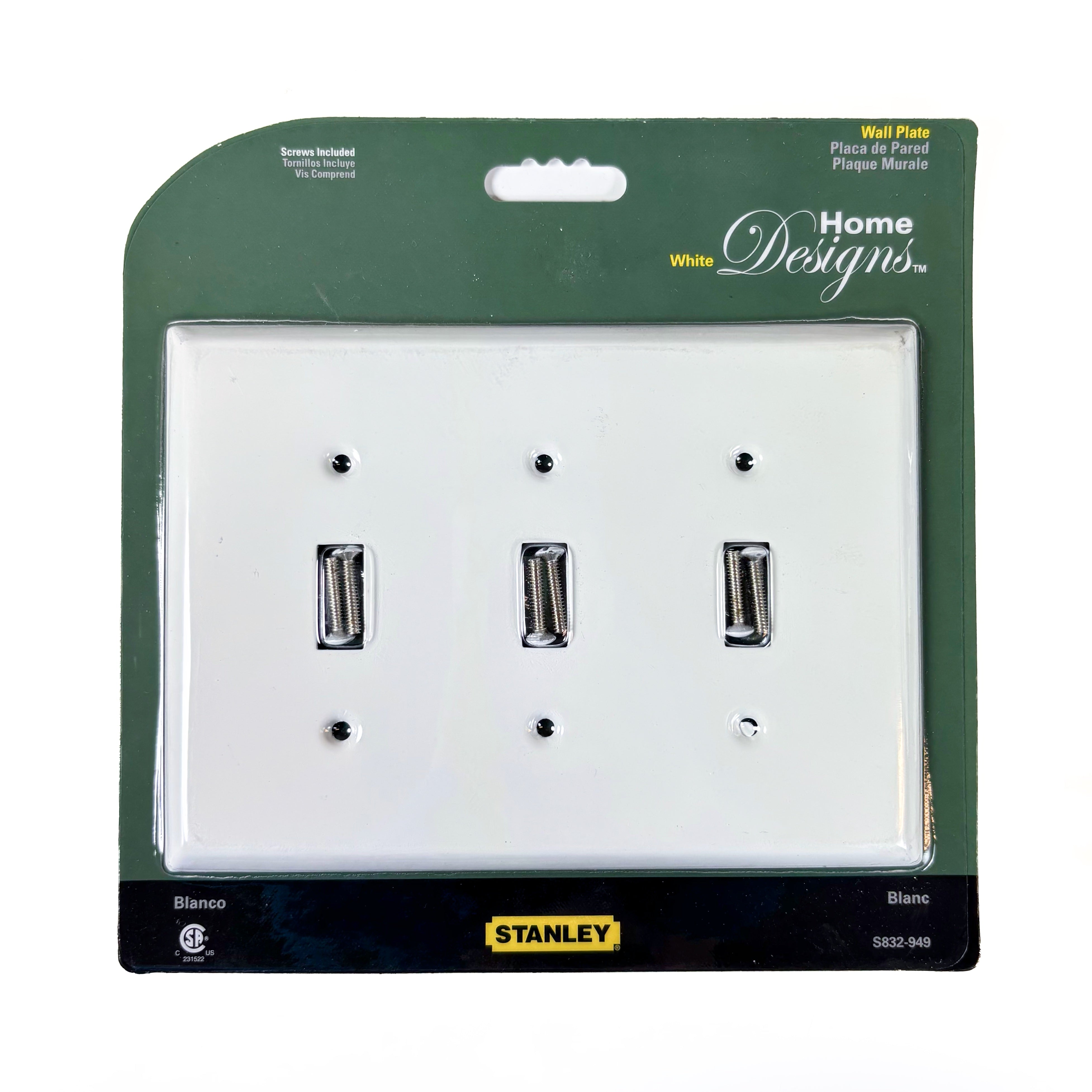 Basic Triple Switch Wall Plate White