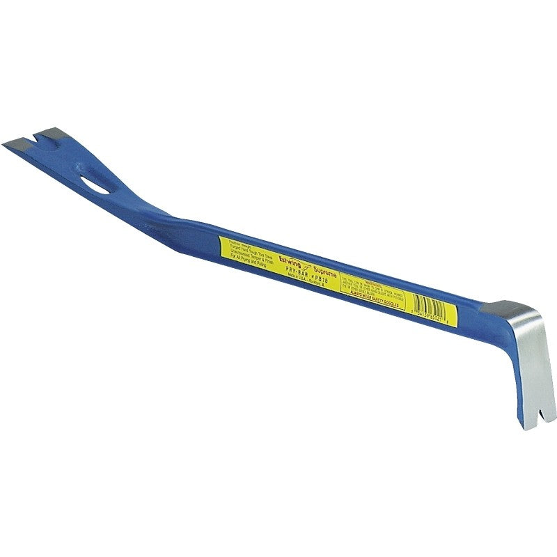 Estwing PB-18 Pry Bar, 18 in L, Beveled Tip, Steel, Blue