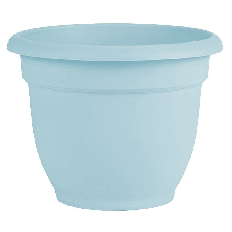 Bloem AP1237 Planter, 10.1 in H, 13 in W, 13 in D, Round, Plastic, Misty Blue