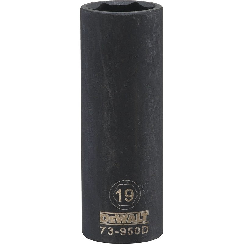 DEWALT DWMT73950OSP Impact Socket, 19 mm Socket, 1/2 in Drive, 6-Point, CR-440 Steel, Black Oxide