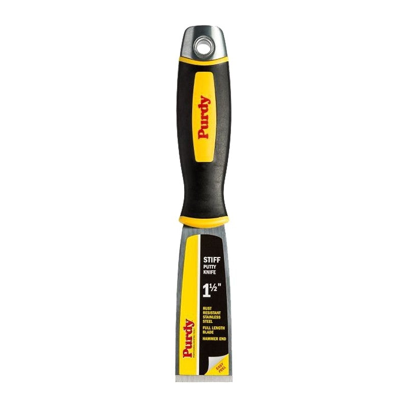Purdy 900115 Series 14A900115 Putty Knife, 1-1/2 in W Blade, Stainless Steel Blade, Rubber Handle
