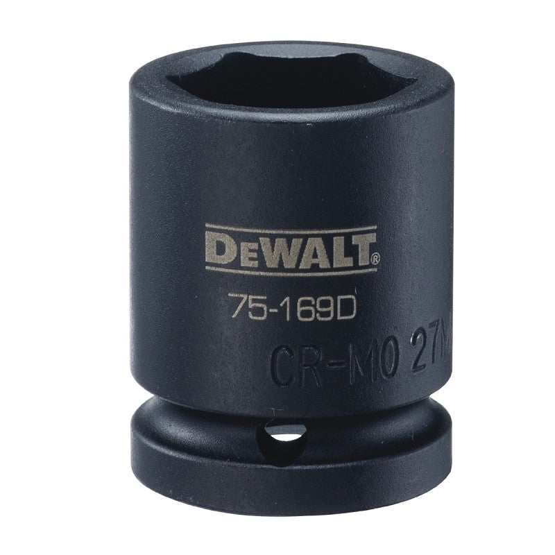 DEWALT DWMT75169OSP Impact Socket, 27 mm Socket, 3/4 in D Socket, 3/4 in Drive, 6-Point, CR-440 Steel, Black Oxide