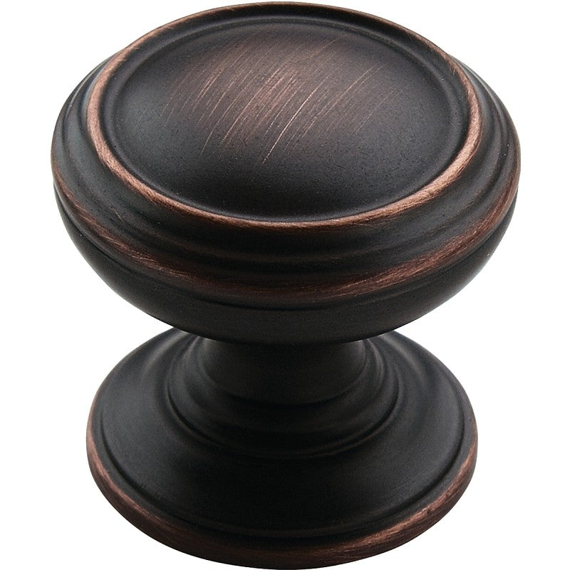 Amerock BP55342ORB Cabinet Knob, 1-1/4 in Projection, Traditional, 1-1/4 in, Zinc, Oil-Rubbed Bronze