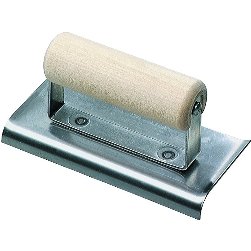 Marshalltown CE384 Hand Edger, 6 in L Blade, 3 in W Blade, Steel Blade, 1/2 in Lip, 3/8 in Lip Radius, Wood Handle