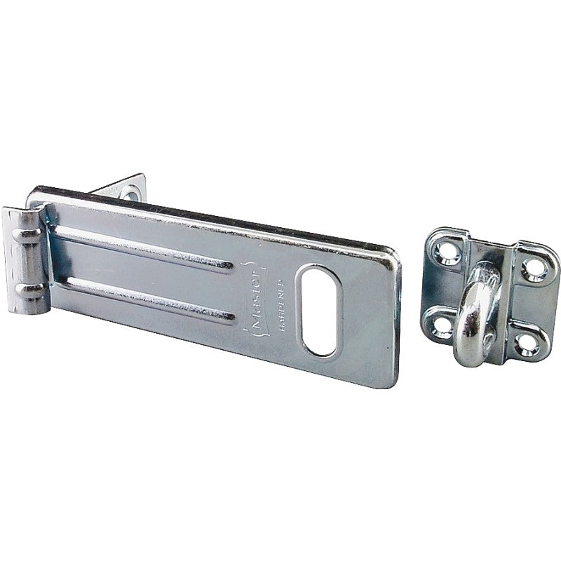 Master Lock 706D Hasp, 6 in L, Steel, Zinc, 9/16 in Dia Shackle