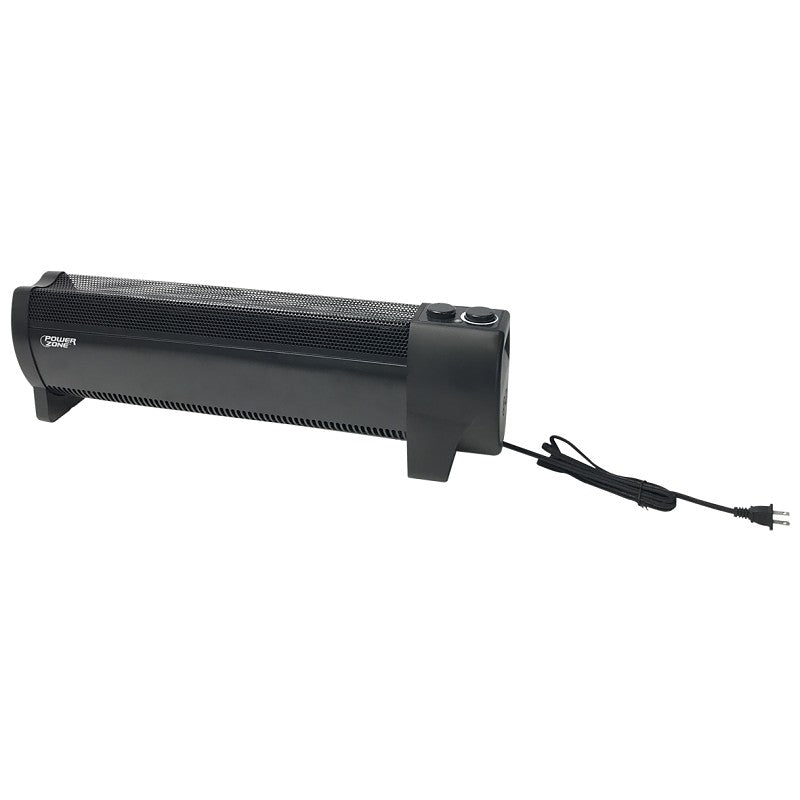 PowerZone DL12C Baseboard Heater, 12.5 A, 120 V, 750/1500 W, 5118.2 Btu Heating, 2-Heating Stage, Black