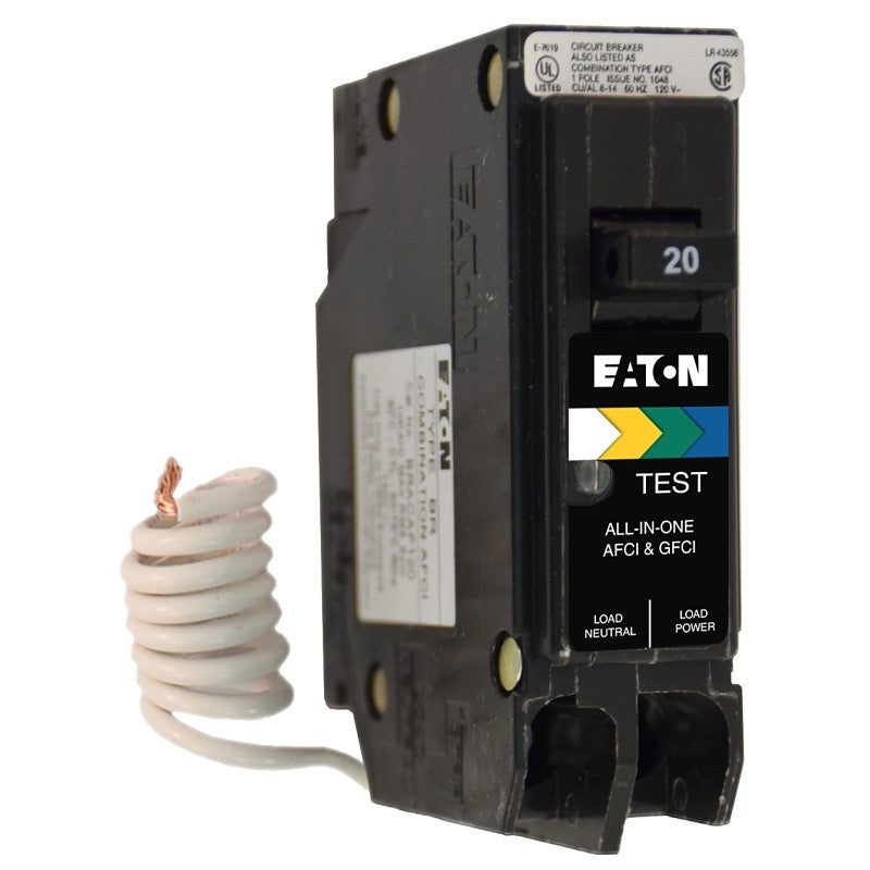Cutler-Hammer BRN120DF Circuit Breaker, BR, 20 A, 1 -Pole, 120 V, Plug Mounting