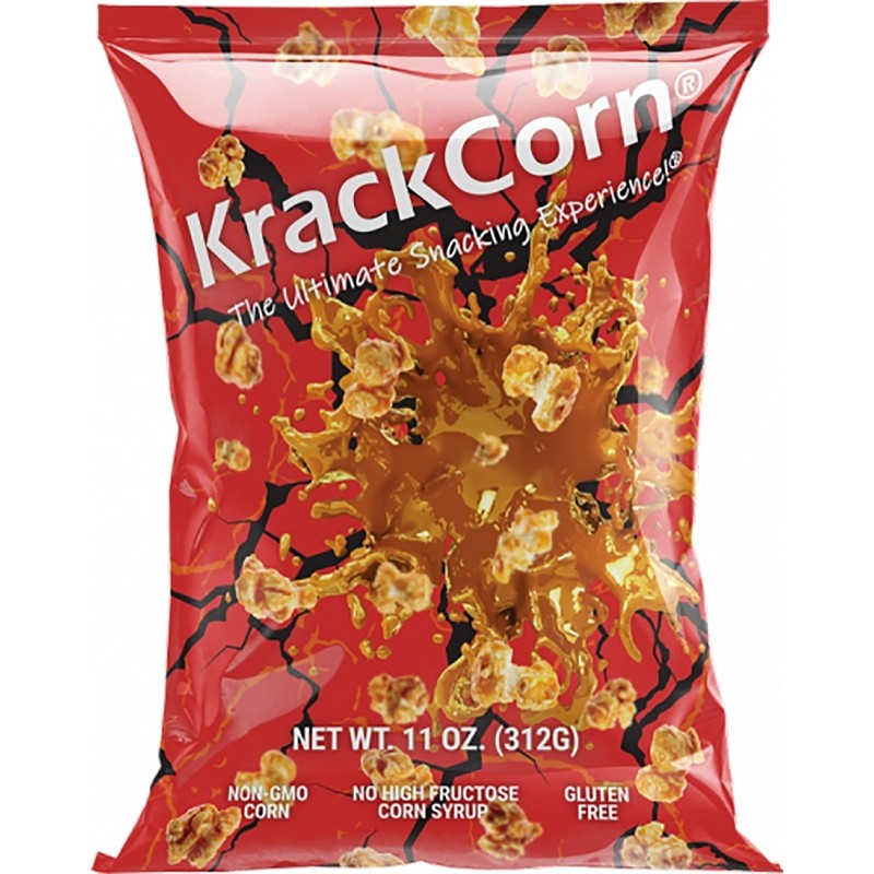 KrackCorn 860003389515 Popcorn, Caramel, Salt, Savory, Sweet Flavor, 11 oz Bag (Pack of 6)