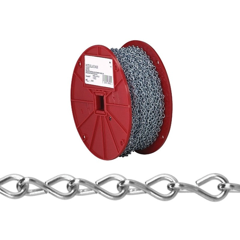 Campbell AW0801427 Single Jack Chain, #14, 200 ft L, Carbon Steel, Zinc, 16 lb Working Load