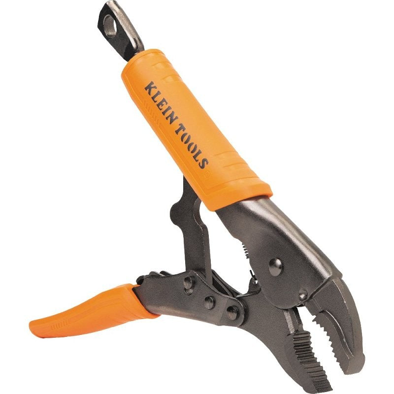 Klein Tools 38602 Locking Plier, 9.7 in OAL, 2 in Jaw Opening, Black/Orange Handle, Molded Grip Handle, 1/2 in W Jaw