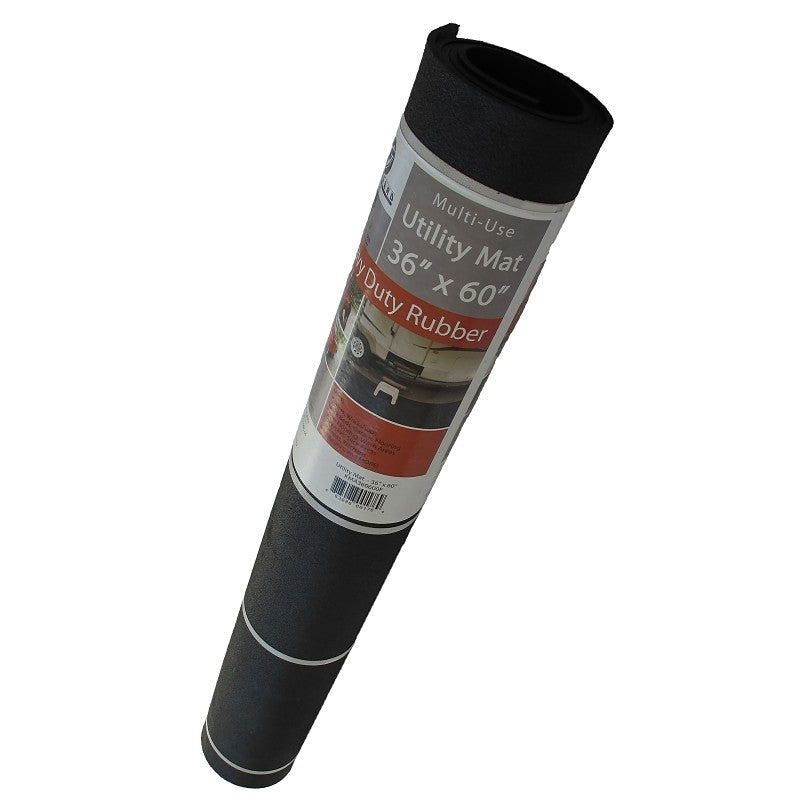 Red Barn 3001135 Rolled Utility Mat, 36 in L, 60 in W, Rubber, Black