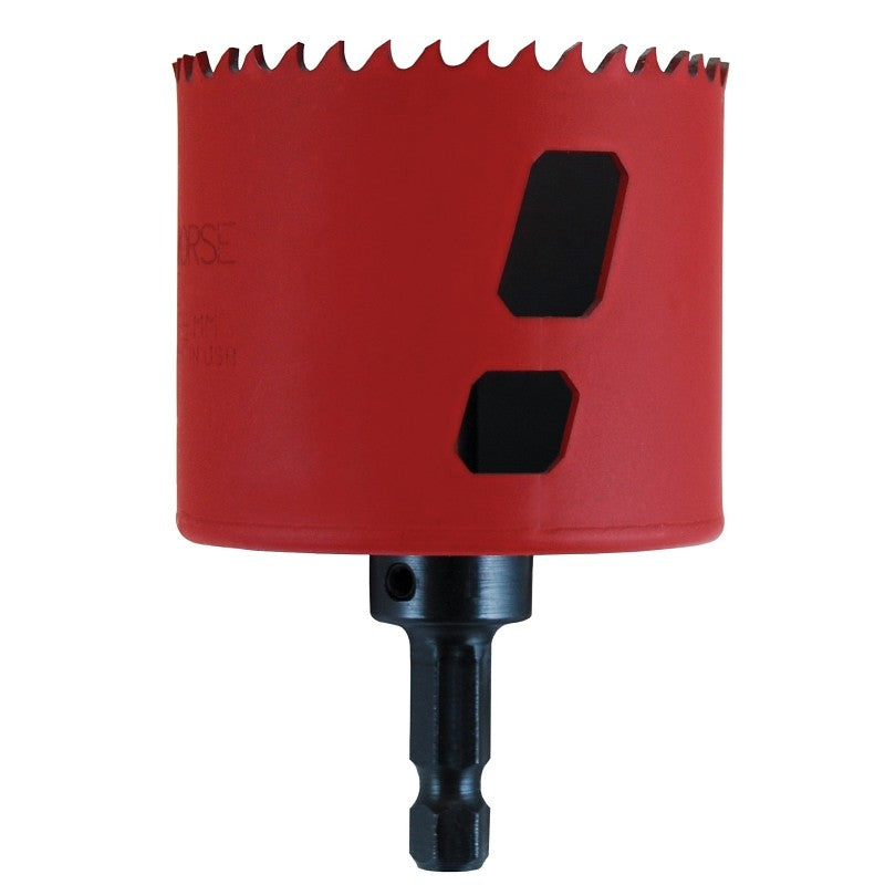 Morse MHSA32C Hole Saw, 2 in Dia, 1-15/16 in D Cutting, 3/8 in Arbor, 4/6 TPI, HSS Cutting Edge