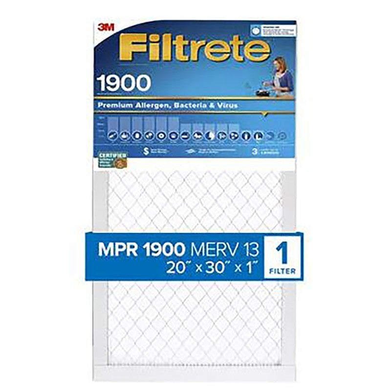 Filtrete UT22-4 Air Filter, 20 in L, 30 in W, 13 MERV, 1900 MPR (Pack of 4)